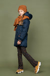 Meisjes Becky long hooded jacket van NoNo in de kleur Navy Blazer in maat 146-152.