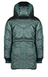 Meisjes Becky long hooded jacket van NoNo in de kleur Deep Ocean in maat 146-152.