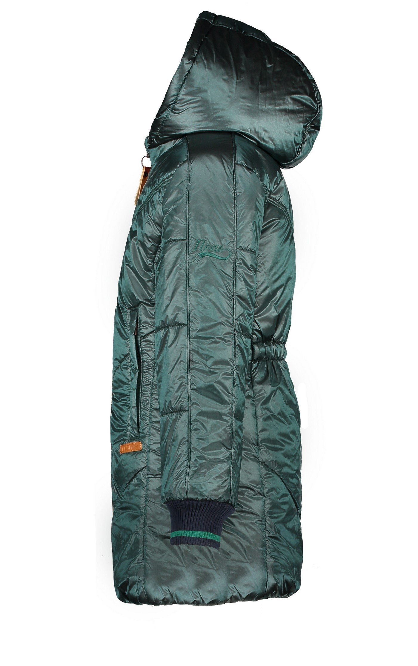 Meisjes Becky long hooded jacket van NoNo in de kleur Deep Ocean in maat 146-152.