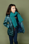 Meisjes Becky long hooded jacket van NoNo in de kleur Deep Ocean in maat 146-152.