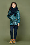 Meisjes Becky long hooded jacket van NoNo in de kleur Deep Ocean in maat 146-152.