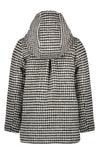 Meisjes Badras classic wooly hooded jacket van NoNo in de kleur Jet Black in maat 134-140.