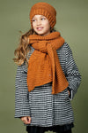 Meisjes Badras classic wooly hooded jacket van NoNo in de kleur Jet Black in maat 134-140.