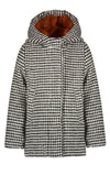 Meisjes Badras classic wooly hooded jacket van NoNo in de kleur Jet Black in maat 134-140.