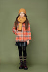 Meisjes Badras classic wooly hooded jacket van NoNo in de kleur Crayfish in maat 134-140.