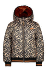 Meisjes 100% Recycled Polyester hooded bomber jacket Bella van NoNo in de kleur Jet Black in maat 146-152.