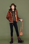 Meisjes Bombai reversible hooded bomber jacket van NoNo in de kleur Puppy in maat 146-152.