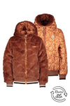 Meisjes Bombai reversible hooded bomber jacket van NoNo in de kleur Puppy in maat 146-152.