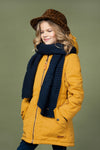 Meisjes Rai knitted scarf and hat set van NoNo in de kleur Navy Blazer in maat 92-104.