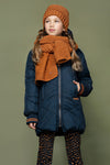Meisjes Rai knitted scarf and hat set van NoNo in de kleur Chestnut in maat 92-104.