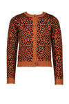 NoNo Aysa intarsia Leopard AOP cardigan