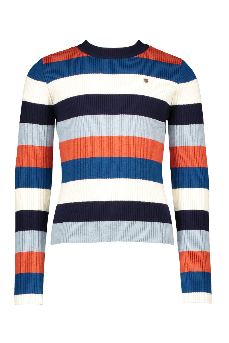 NoNo Kulia yarn dyed multicolor striped flatknitted top