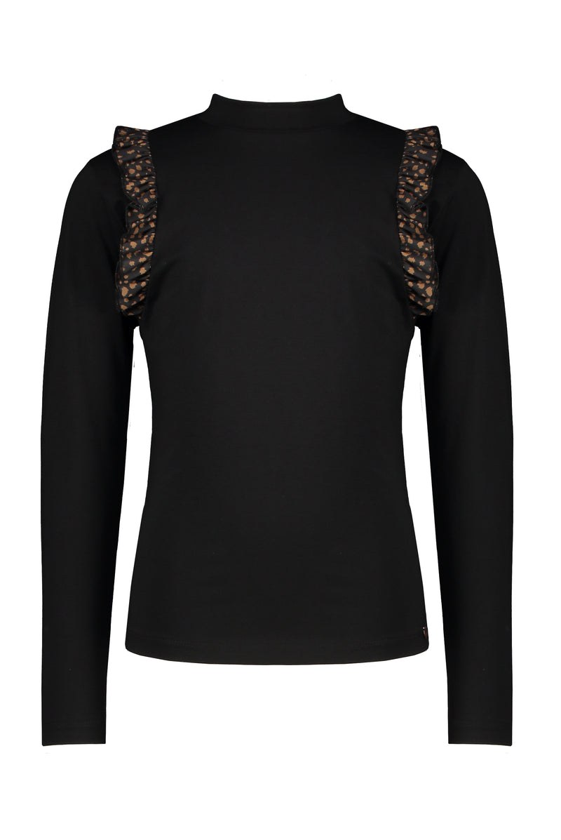 NoNo Kim longsleeve turtle neck tshirt+ cantrast ruffle nexto armholes
