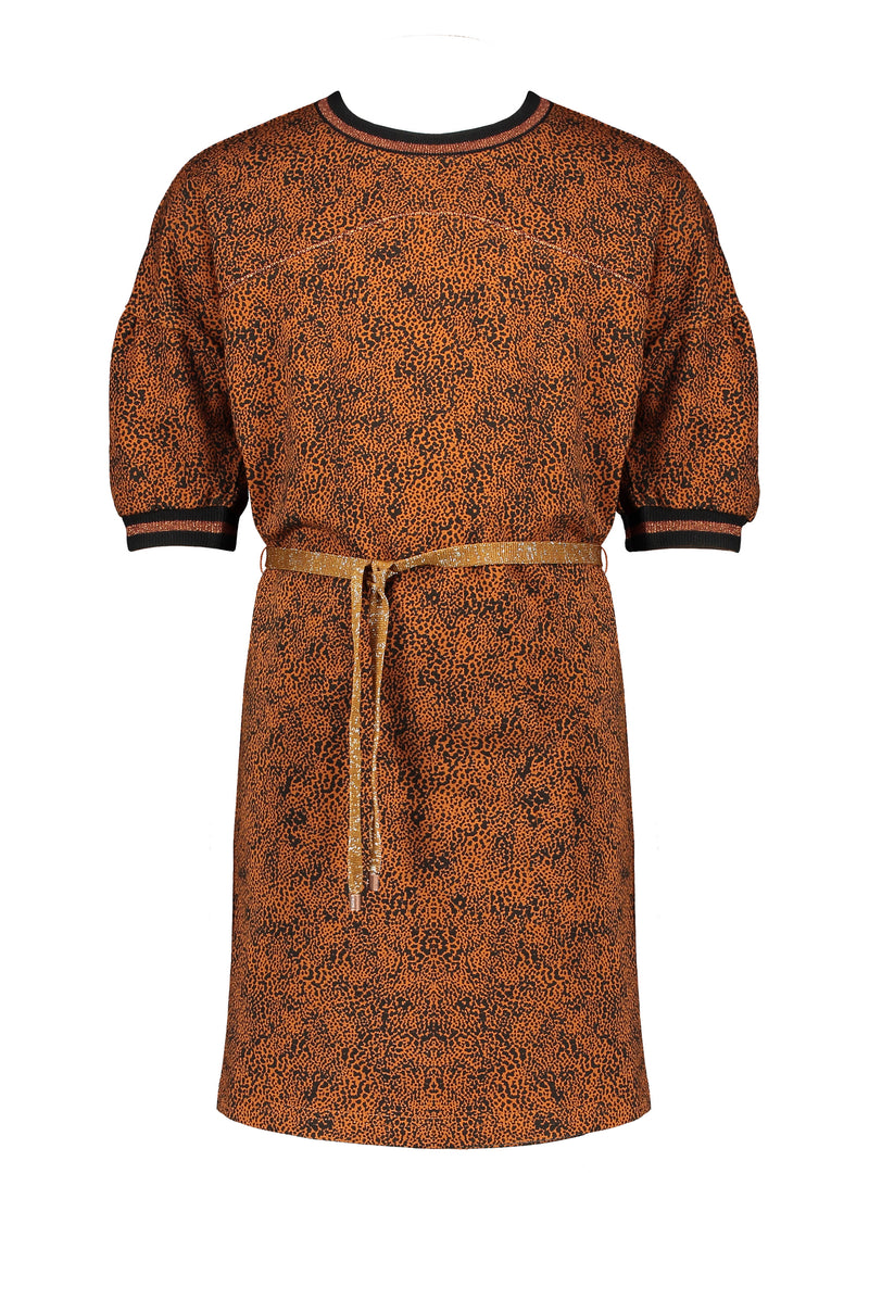 NoNo Milly AOP leopard sweat dress s/sl
