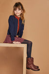 NoNo Mika combi dress with velours ribbed top+woven layered skirt