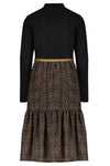 NoNo Mikado maxi dress with velours rib top+woven skirt