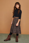 NoNo Mikado maxi dress with velours rib top+woven skirt