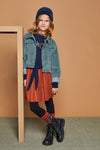 NoNo Mayla combi dress with jersey top+plissee skirt
