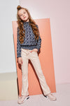 Meisjes Tipi blouse with smocked cuff/hem/neck van NoNo in de kleur Navy Blazer in maat 146/152.