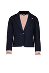 Meisjes Dippy blazer with knitted cuffs van NoNo in de kleur Navy Blazer in maat 146/152.