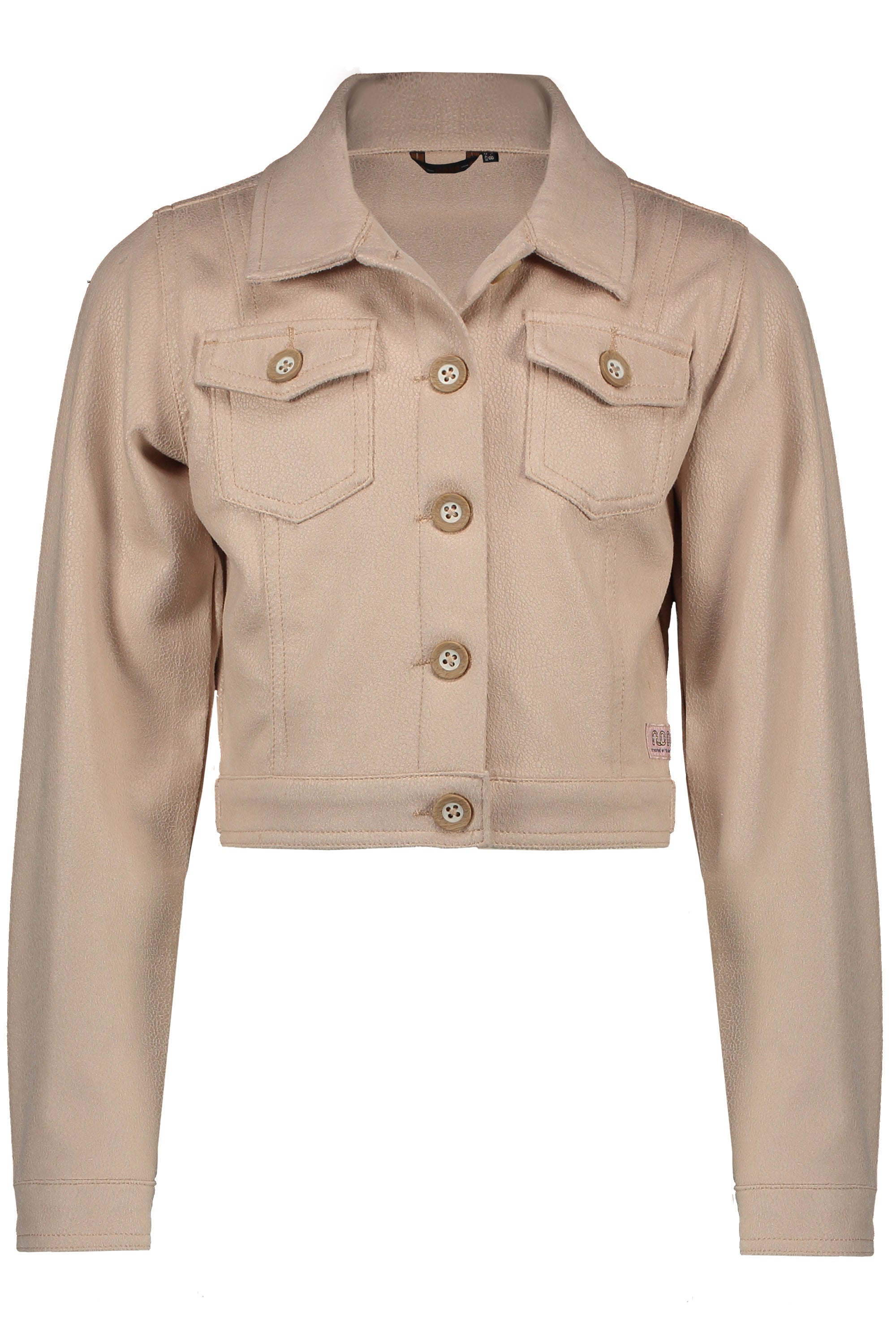 Meisjes Denam button up cardigan fake suede van NoNo in de kleur Rosy Sand in maat 146/152.