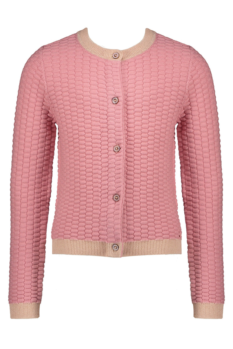 Meisjes Aysa knitted cardigan van NoNo in de kleur Vintage Rose in maat 146/152.
