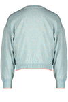 Meisjes Kathy space yarn knitted sweater with puffy sleeves van NoNo in de kleur Light Turquoise in maat 146/152.