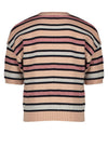 Meisjes Kess knitted striped s/sl sweater van NoNo in de kleur Rosy Sand in maat 146/152.