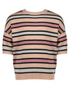 Meisjes Kess knitted striped s/sl sweater van NoNo in de kleur Rosy Sand in maat 146/152.
