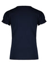 Meisjes Kuran tshirt s/sl with Fly Away print +smocked sleeve ends van NoNo in de kleur Navy Blazer in maat 146/152.