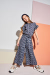 Meisjes Sasou s/sl jumpsuit with culotte pants van NoNo in de kleur Navy Blazer in maat 146/152.