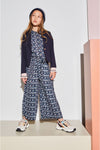 Meisjes Sasou s/sl jumpsuit with culotte pants van NoNo in de kleur Navy Blazer in maat 146/152.