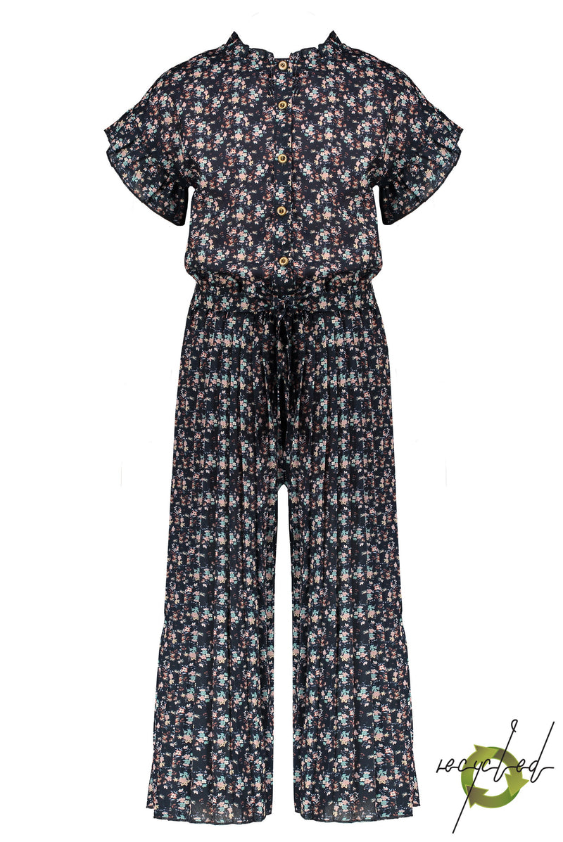 Meisjes Sasou s/sl jumpsuit with culotte pants van NoNo in de kleur Navy Blazer in maat 146/152.