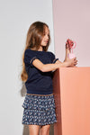 Meisjes Nikki 2 layered short skirt van NoNo in de kleur Navy Blazer in maat 146/152.