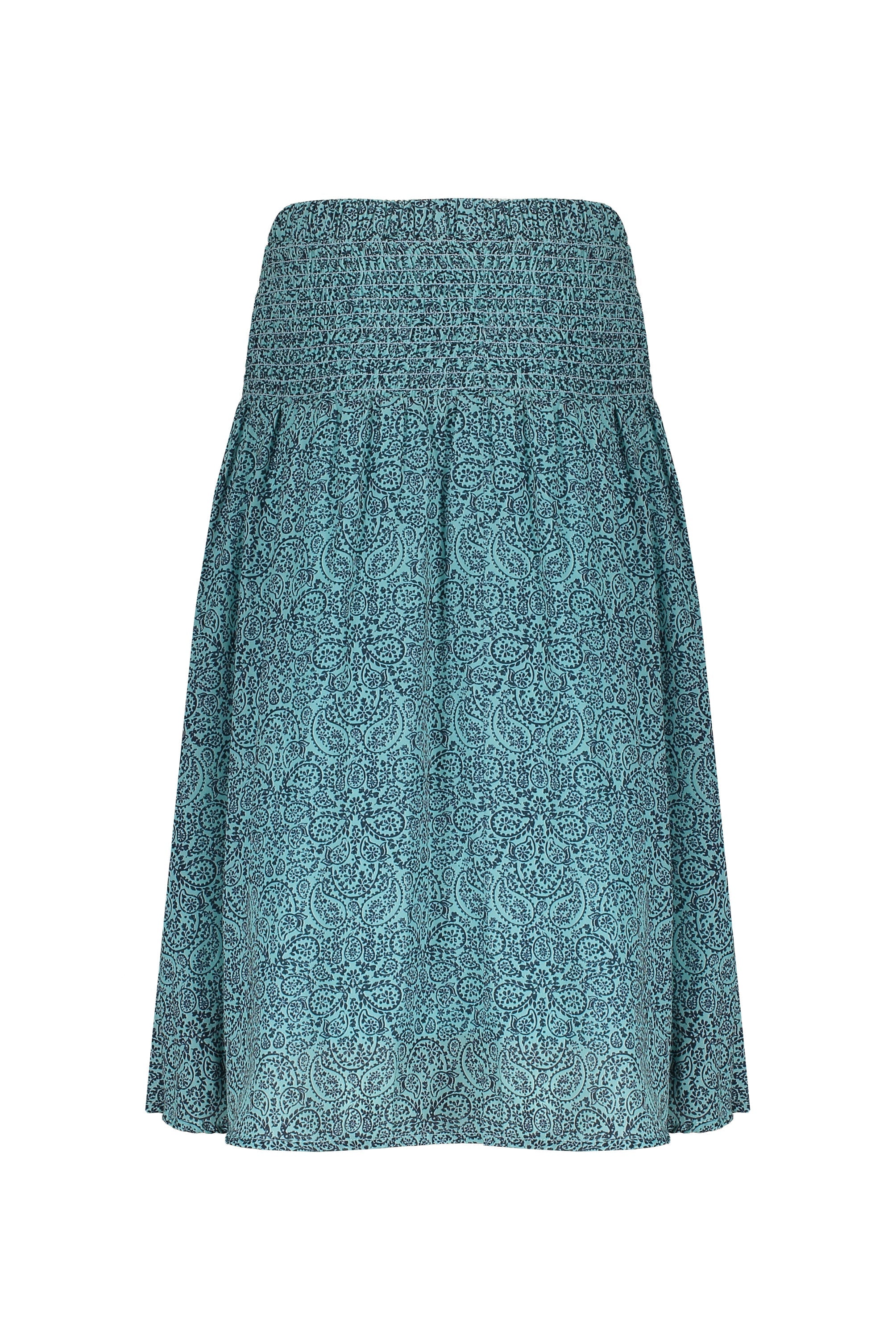 Meisjes Nom maxi skirt with buttons at front+smocked waistband van NoNo in de kleur Light Turquoise in maat 146/152.