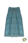 Meisjes Nom maxi skirt with buttons at front+smocked waistband van NoNo in de kleur Light Turquoise in maat 146/152.