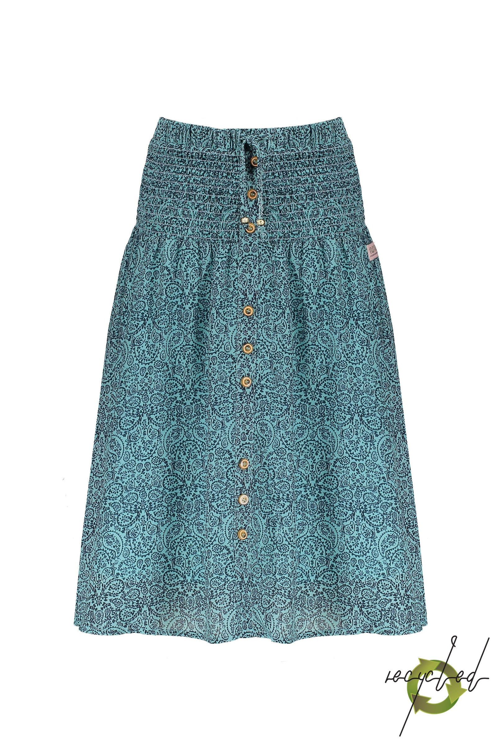 NoNo Nom maxi skirt with buttons at front+smocked waistband