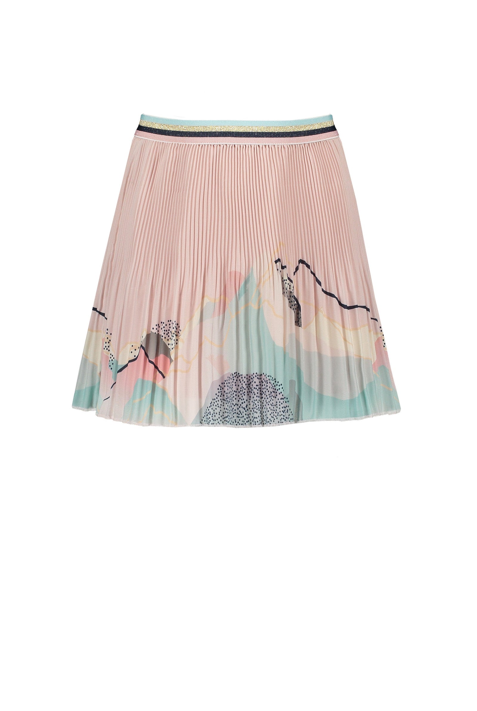 NoNo Noel pleated short skirt with borderprint