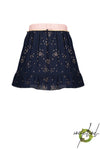 Meisjes Nona short skirt with foil AOP van NoNo in de kleur Navy Blazer in maat 146/152.