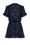 Meisjes Merel s/sl dress with crochet details van NoNo in de kleur Navy Blazer in maat 146/152.