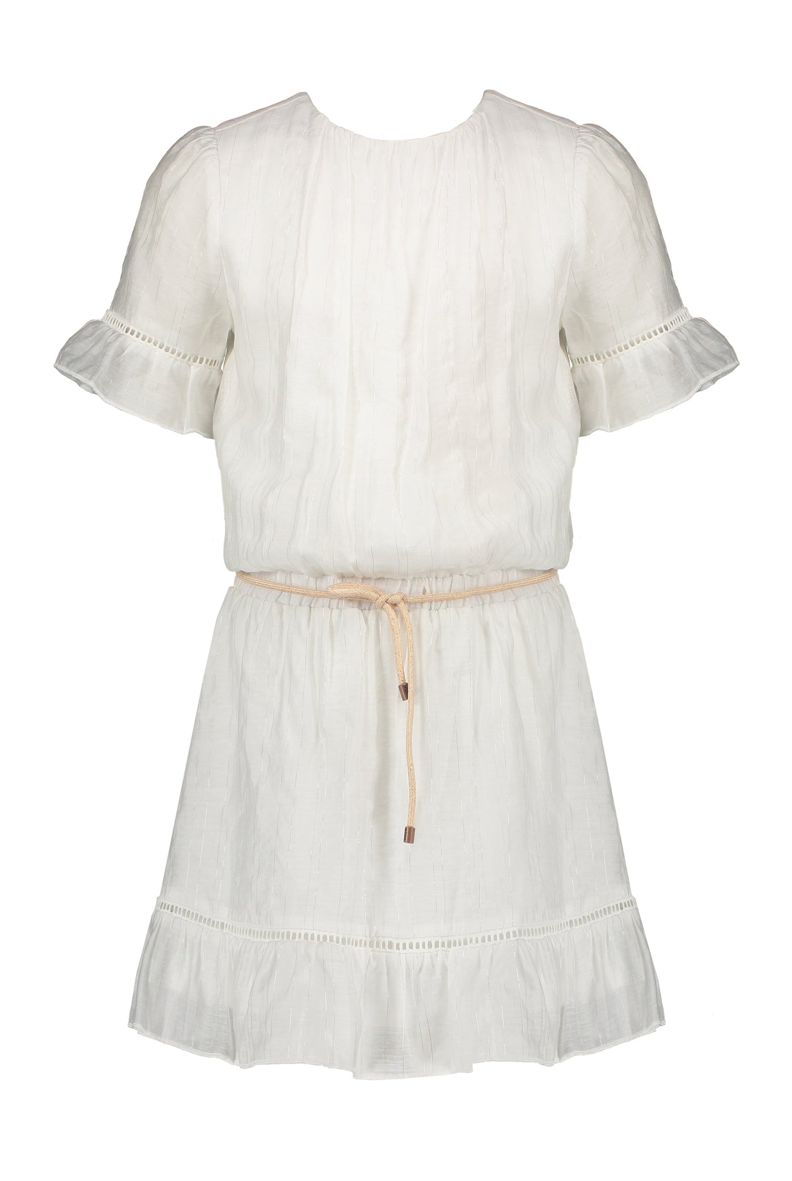 NoNo Merel s/sl dress with crochet details