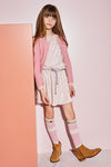 Meisjes Rover long sock van NoNo in de kleur Vintage Rose in maat 134/164.