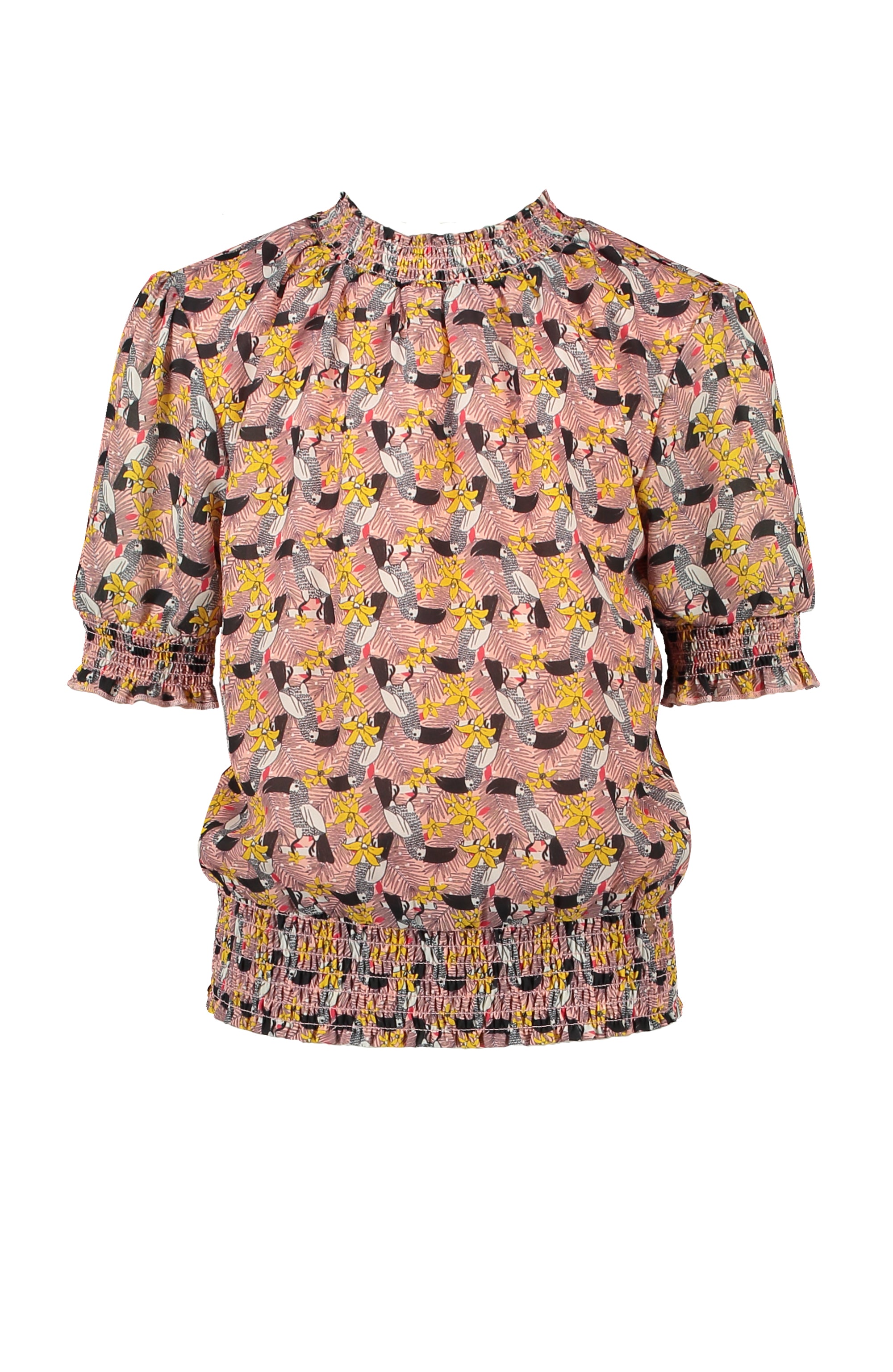 NoNo Tixi s/sl blouse with smock details