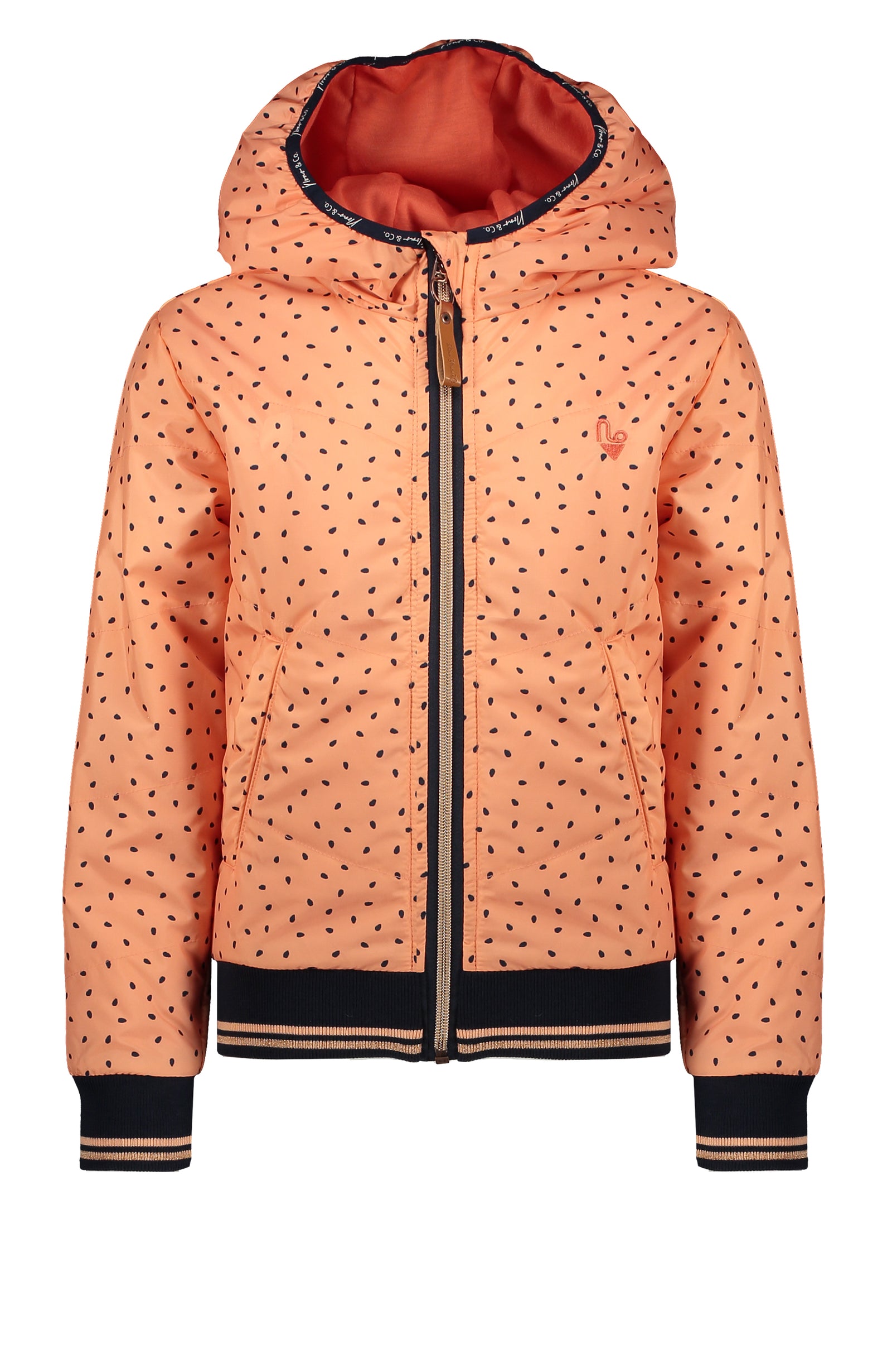 NoNo Recycled Polyester Bella hooded bomber jacket with additional bag