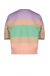 NoNo Kes s/sl knitted top with y/d stripes