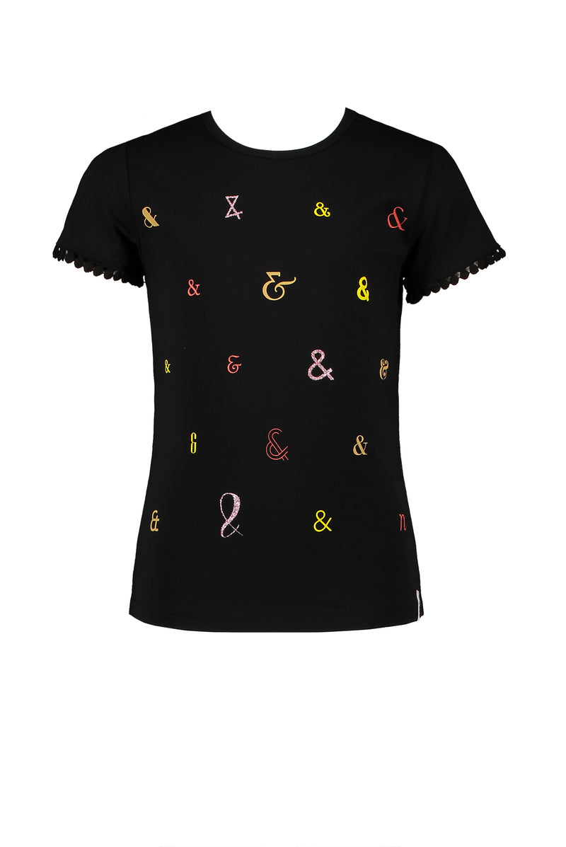 NoNo Kamsi capsleeve tshirt Ampersand & print
