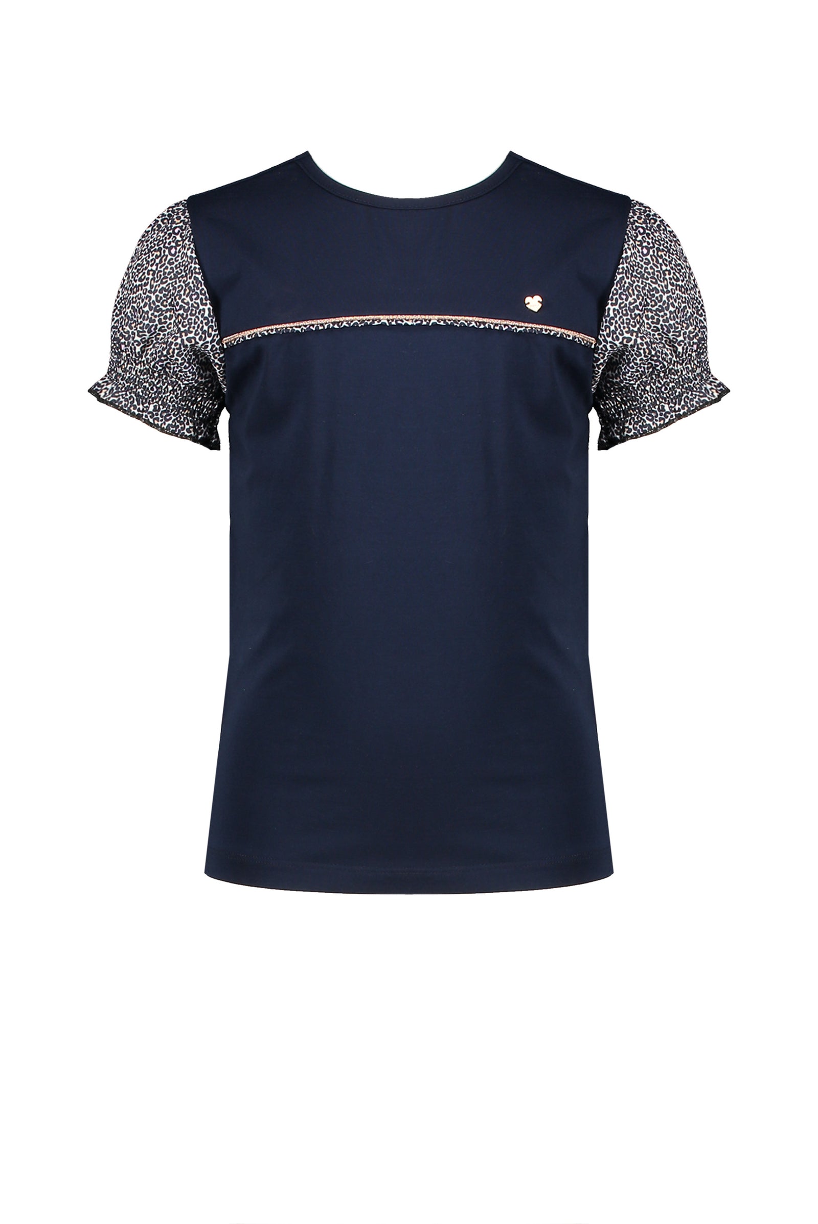 NoNo Kuran s/sl tshirt with Animal voile sleeves