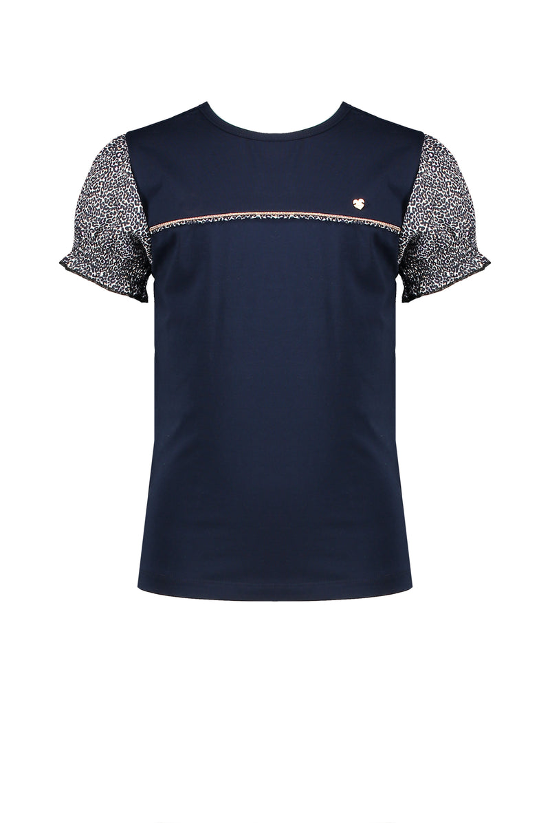 NoNo Kuran s/sl tshirt with Animal voile sleeves