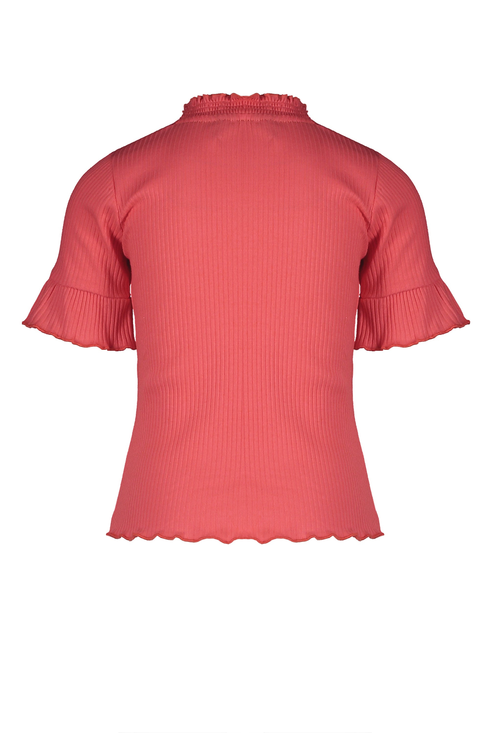 NoNo Keo rib tshirt 1/2 sl with ruffles+smocked neckcuff