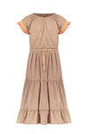 NoNo Mirthy maxi dress with ruffled ribbed s/sleeve